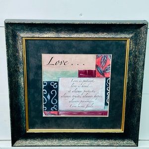 Framed Wall Art 1 Corinthians 13:4 Love… 13”